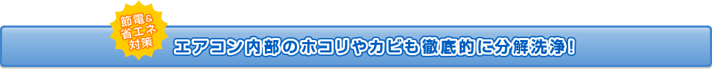 エアコン内部のホコリやカビも徹底的に分解洗浄！節電&省エネ対策