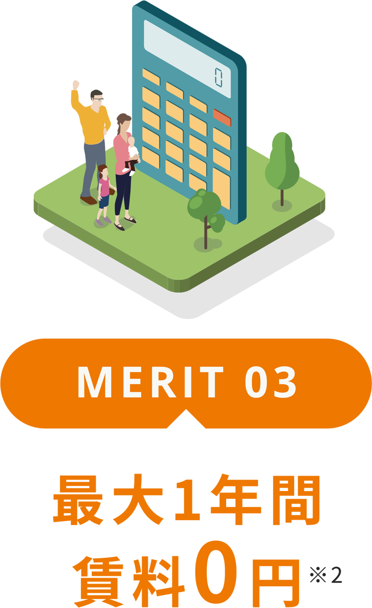 メリット3.最大1年間賃料0円